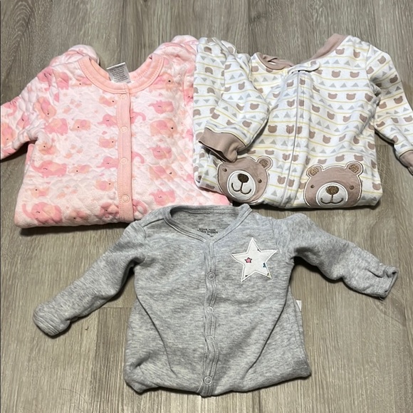 Other - 3/$20 Baby Onesie Set - Pink, Gray, and Cream